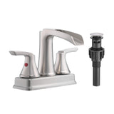 Brushed Nickel 4 Inch Centerset Bathroom Faucet Waterfall