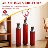 Modern White Metal Droplet Vase Set 3-Piece Home Decor