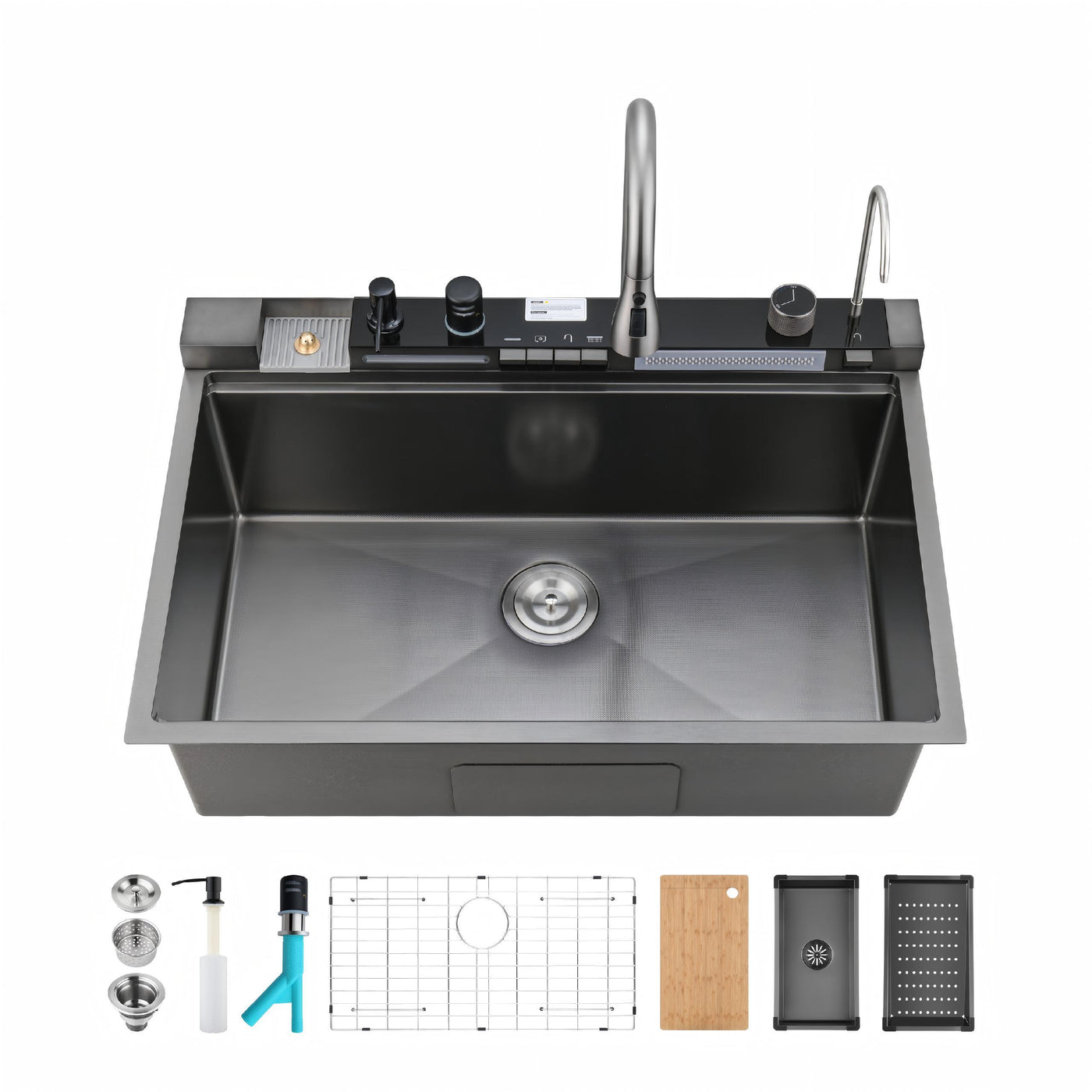 33" x 22" Stainless Steel Single Bowl Pull-Out Kitchen Sink
