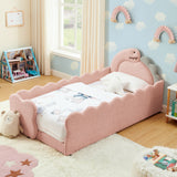 Twin Upholstered Platform Bed Pink