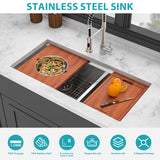 39-inch Built-in Kitchen Sink with Mixing Bowl Worktop