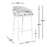 Patio Counter Stool Set of 2 - Rope & Aluminum - Optic White - 27.5"