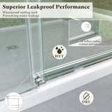 56-60"W x 72"H Frameless Sliding Shower Door Enclosure