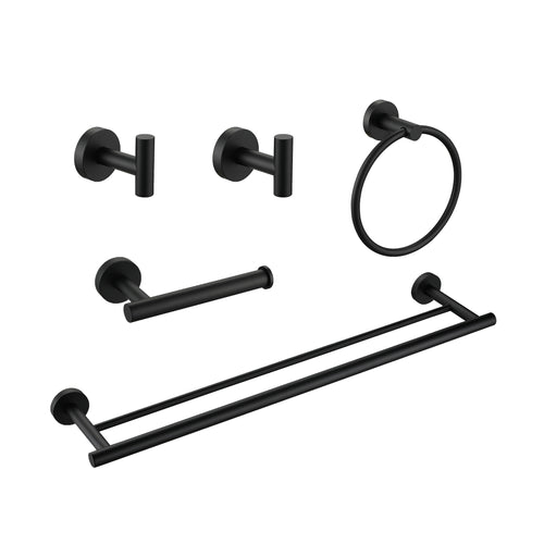 5 Piece Wall Mount Bathroom Towel Rack Set