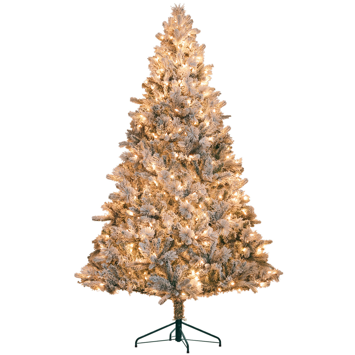 HOMCOM 7.5 ft Pre-Lit Artificial Christmas Tree with 500 Clear Lights and 1530 T
