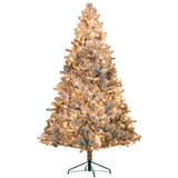 HOMCOM 7.5 ft Pre-Lit Artificial Christmas Tree with 500 Clear Lights and 1530 T