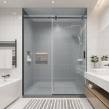 Frameless Single Sliding Shower Door 56-60"W 74"H Tempered Glass