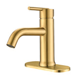Modern Single Hole Gold Bathroom Sink Faucet