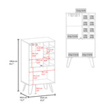 Bar Cabinet - White Washed Oak - 2 Doors & 9 Shelves - 43.1"H