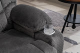 Velvet Recliner Power with Massage Grey