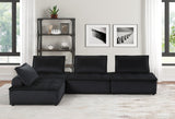 Black Velvet 4 Pc Sectional Sofa 120"W