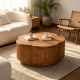 Engineered Wood Coffee Table with Storage Natural