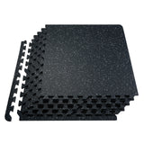 0.56 Inch Thick Gym Floor Mats, 25 Tiles Rubber Top with EVA Foam