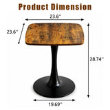 Square Engineered Wood Dining Table Antique Brown