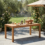 TOPMAX Patio Wooden Dining Table, Outdoor 67'L Rectangular Table for Poolside, Backyard, Garden, Indoor/Outdoor, Natural
