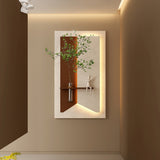 Adjustable 3-Color LED Sandstone Wall Decor with Simulated Green Plants