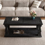 Solid Wood Coffee Table Antique Black