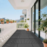 24 pieces of dark gray outdoor terrace deck tiles