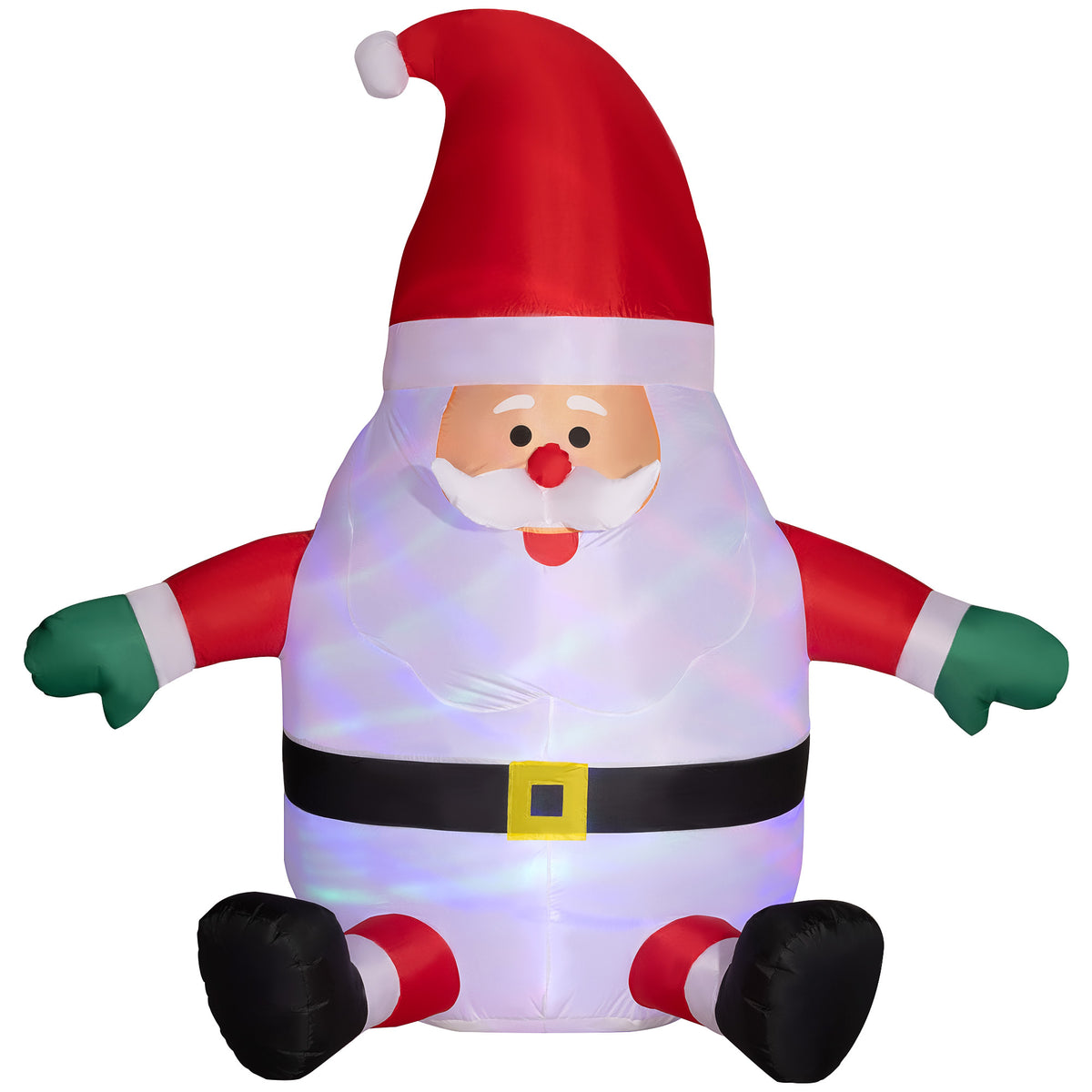 Outsunny 6' Inflatable Christmas Santa Claus with Rotating Magic Ball Light, Blo