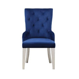 Parson Side Chair - Blue Fabric - Button Tufted & Nailhead Trim