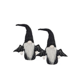 Set of 2, 10x3x15.5' Fabric Black Gnome With Wings Decor, for Halloween Decor