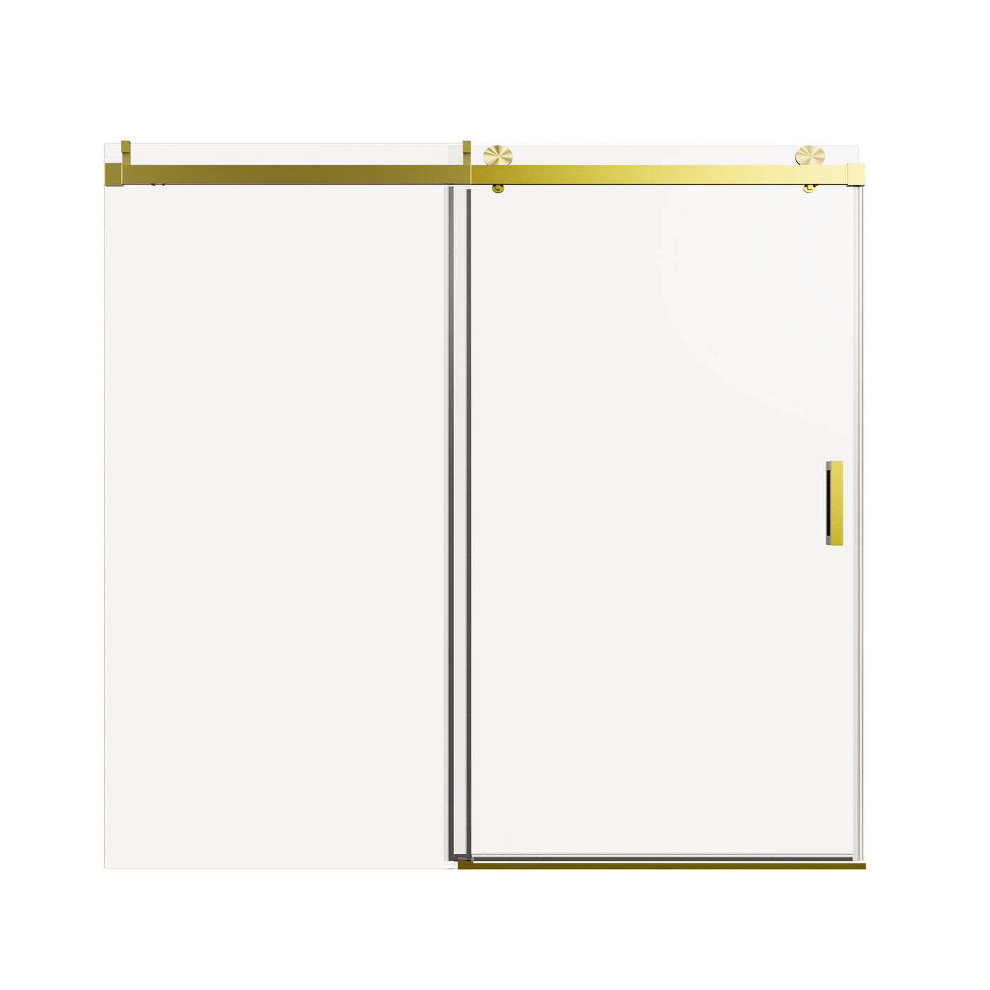 Brushed Gold Frameless Single Sliding Shower Door 56-60" W x 76" H
