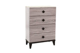 Cream 4 Drawer Chest Dresser Faux Marble Top Modern Design