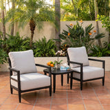 3PC Outdoor Aluminum Patio Set with Sunbrella Cushions
