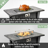 42" Propane Gas Fire Pit Table, 60000 BTU, Marble Top