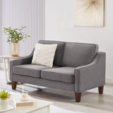 Dark Gray 2-Seater Loveseat Sofa with Velvet Upholstery