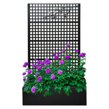 Metal Planter Box with Trellis 70.9in H x 43.3in W x 15.8in D - Outdoor Raised G