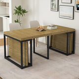 Engineered Wood Dining Table Extendable Oak 118"