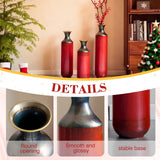 Modern White Metal Droplet Vase Set 3-Piece Home Decor