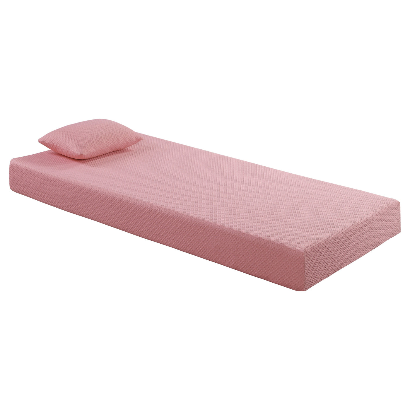 Twin Gel-Infused Memory Foam Mattress 7 inch Pink Breathable