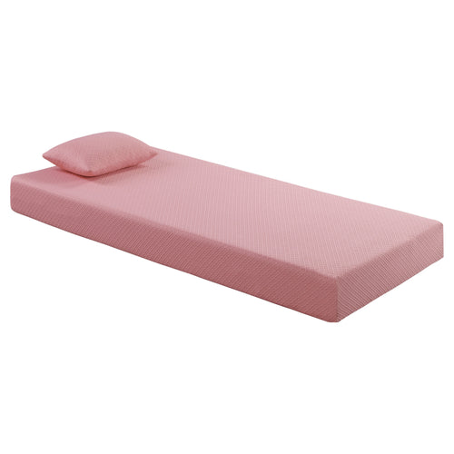 Twin Gel-Infused Memory Foam Mattress 7 inch Pink Breathable