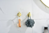 6 Pack Brushed Gold Bathroom Wall Hooks