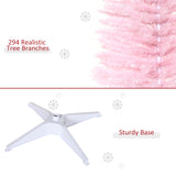 HOMCOM 5' Artificial Pencil Christmas Tree, Slim Xmas Tree with 294 Realistic Br
