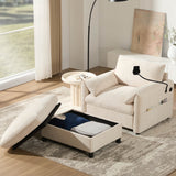 Chenille Chaise Sofa Beige