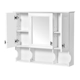 White Wall-Mounted Bathroom Medicine Cabinet Mirror 35x28