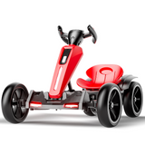 Red 12V Electric Kids Pedal Go Kart with Adjustable Seat, Foldable Design, 4 Non