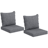 4-Piece Patio Chair Cushion and Back Pillow Set, Gray