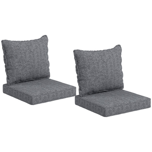 4-Piece Patio Chair Cushion and Back Pillow Set, Gray