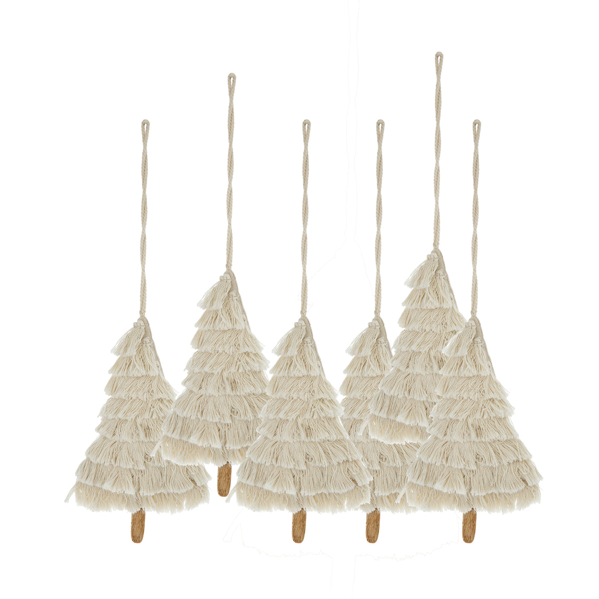 4.3x7.5' Fringes Embellished Tree Shape Ornament, Hanging Home Decor Accents for