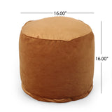 Apricot Velvet Floor Cushion Pouf Ottoman 16x16x16