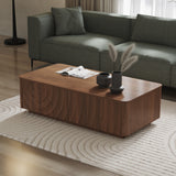 Square Engineered Wood Coffee Table with Storage Walnut Brown