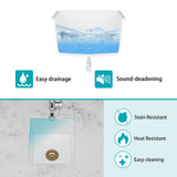 Quartz Kitchen Sink - 14.82" x 17.55" x 8.38" White Granite Composite