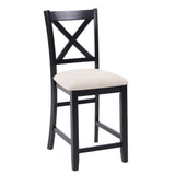 Wood Bar Table Set Beige/Black