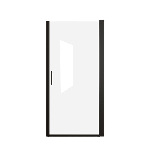 24x72 Pivot Shower Door Matte Black Aluminum 6mm Tempered Glass