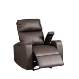 Electric Power Recliner Chair Faux Leather Espresso