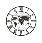36" Black Metal Silent Wall Clock with Gold Pointers